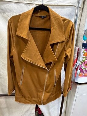 mittoshop Camel Brown Asymmetrical Zip Bomber Jacket